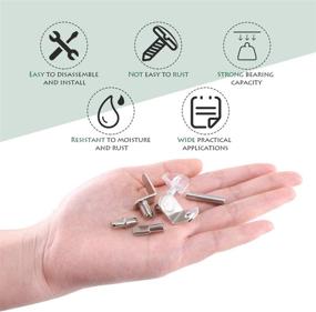 img 3 attached to Keadic 160Pcs Heavy Duty Shelf Pin Kit: 5 Styles Cabinet Support Pegs in Metal Nickel (5mm & 6mm)