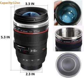 img 3 attached to Musical Note Spoon Included! Stainless Steel Camera Lens Coffee Mug - Perfect for Music Lovers, Photographers, and Filmmakers. Shop Now by POXIWIN!