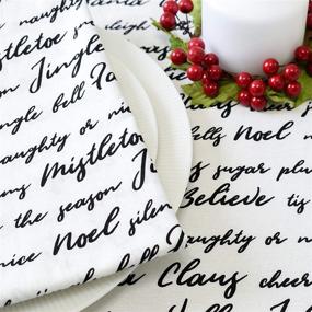 img 2 attached to 🎄 Charming Christmas Napkins: Jingle Mistletoe Off White for Festive Tablescape