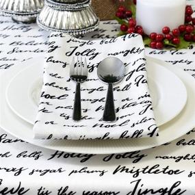 img 1 attached to 🎄 Charming Christmas Napkins: Jingle Mistletoe Off White for Festive Tablescape