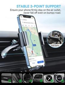 img 1 attached to 🚗 VIOY Car Vent Phone Mount with 2 Ultra Stable Clips - Hands-Free, Anti-Forward Falling Air Vent Phone Holder for iPhone 13 12 SE 11 Pro Max XS XR, Galaxy Note 20 S20 S10 & More