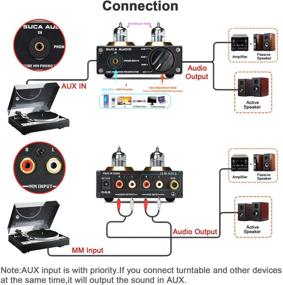 img 1 attached to 🎵 СУСА-АУДИО ММ Фонокорректор для проигрывателя виниловых пластинок, стерео трубчатый предусилитель с регулируемой функцией усиления, мини Hi-Fi звук и сетевой адаптер DC 12V