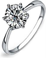 майкун женские кольца из белого золота 18к - покрытые платиной, симулянтами бриллианта, свадебное помолвочное кольцо на день святого валентина. логотип