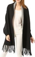 🧣 stylish embroidered poncho with fashionable tassels: a must-have pashmina for women's accessories in scarves & wraps logo