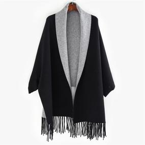 img 3 attached to 🧣 Stylish Embroidered Poncho with Fashionable Tassels: A Must-Have Pashmina for Women's Accessories in Scarves & Wraps