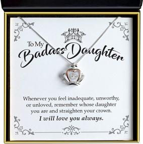 img 4 attached to Aphrodite's Luxe Crown Necklace for Daughter - Perfect Mother Daughter Gift, Graduation & Birthday Present from Mom and Dad