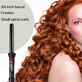 img 3 attached to 🌪️ Micsta Long Barrel Curling Iron with Negative Ions, Ceramic Coated, Dual Voltage Curling Wand for Fast Styling of Long Hair, Quick Heating for Beach Wave Hair, Includes Glove and Mat, Black (3/4" Round)