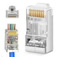 🔌 набор из 20 изолированных разъемов rj45 cat5 cat6 с проточными отверстиями - 3-контактный золоченый проточный модульный разъем для ftp/stp сетевого кабеля и твердого провода (24awg) - улучшение seo логотип