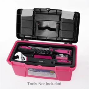 img 3 attached to 🔧 Versatile and Stylish Pink Stackable Tool Boxes with Top Compartment and Removable Trays - Apollo Tools DT5005P