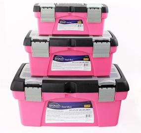 img 4 attached to 🔧 Versatile and Stylish Pink Stackable Tool Boxes with Top Compartment and Removable Trays - Apollo Tools DT5005P