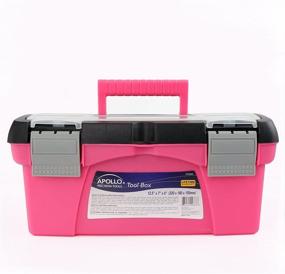 img 1 attached to 🔧 Versatile and Stylish Pink Stackable Tool Boxes with Top Compartment and Removable Trays - Apollo Tools DT5005P