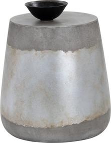 img 2 attached to 🌞 Stylish Sunpan Modern Aries Concrete Side Table with Silver Accents