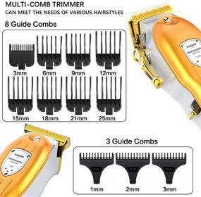 img 2 attached to 💇 High-Performance PAMKER Professional Hair Clippers & T-Blade Trimmer Set: Cordless, USB Rechargeable Haircut Kit for Men, Women, and Kids with LED Display