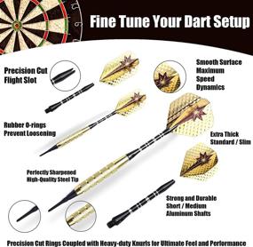 img 3 attached to 🎯 Muezuth Plastic Tipped Darts Set with Case - 6 Soft Tip Dart Sets, 18g - 12 Aluminum Shafts w/ O-rings - 12 Flights & Extra 60 Pro Tips for Electronic Dartboard