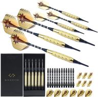 🎯 muezuth plastic tipped darts set with case - 6 soft tip dart sets, 18g - 12 aluminum shafts w/ o-rings - 12 flights & extra 60 pro tips for electronic dartboard логотип