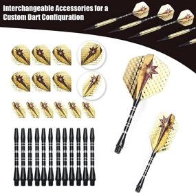 img 1 attached to 🎯 Muezuth Plastic Tipped Darts Set with Case - 6 Soft Tip Dart Sets, 18g - 12 Aluminum Shafts w/ O-rings - 12 Flights & Extra 60 Pro Tips for Electronic Dartboard