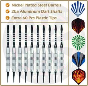 img 2 attached to 🎯 Wolftop Soft Tip Darts 17 Grams - Premium Plastic Tip Dart Set for Electronic Dart Board - Aluminum Shafts, Standard Flights and Extra Tips