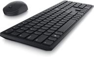 🖥️ dell km5221w pro wireless keyboard and mouse combo: enhanced performance with programmable keys and battery indicator light - black logo