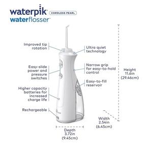 img 1 attached to 💦 Waterpik Cordless Pearl: Portable Water Flosser for Teeth, Gums, Braces Care and Travel – ADA Accepted, WF-13 White