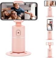 📷 360 auto tracking tripod phone camera mount - face tracking phone holder with selfie stick, battery operated smart holder for live vlog shooting in pink - no app required logo