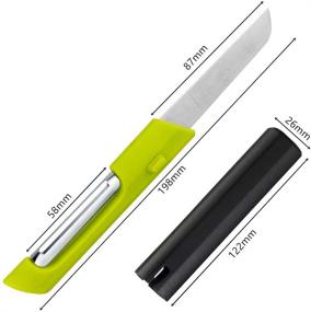 img 2 attached to 🍏 Efficient 2-in-1 Fruit and Vegetable Peeler: CARTINTS Kitchen Peeler, Black-Green, 8inch