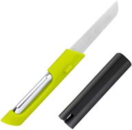 🍏 efficient 2-in-1 fruit and vegetable peeler: cartints kitchen peeler, black-green, 8inch logo