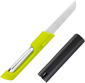 img 4 attached to 🍏 Efficient 2-in-1 Fruit and Vegetable Peeler: CARTINTS Kitchen Peeler, Black-Green, 8inch