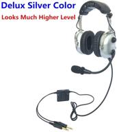 🎧 ufq a28 delux silver color: the ultimate anr aviation headset with bose grade hi-fi sound, mp3 input, and free headset bag - compare with rugged air ra950 logo