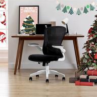 🪑 white ergonomic office chair - homidec comfortable computer desk chair with lumbar support, flip-up arms, rocking function, adjustable height, and swivel, ideal for home office tasks логотип