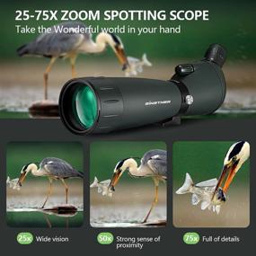img 3 attached to 🔭 SINSTNER HD Spotting Scope: Zoom Scope with Cell Phone Adapter, Tripod, Carrying Bag - Perfect for Target Shooting, Stargazing, Bird Watching, Hunting