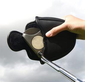 img 3 attached to 🏌️ Premium Black PU Leather Golf Mallet Putter Cover - Tailored for Scotty Cameron and Taylormade Clubs with Magnetic Closure