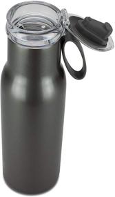 img 1 attached to BUILT Charcoal Vacuum Insulated Flip Top Water Bottle with Double Wall Stainless Steel - Model 5193427