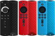 3-pack protective case cover for fire tv stick 2020 and fire tv stick 4k remote – auswaur silicone remote case skin for fire tv stick (2nd gen) and fire tv (3rd gen) remote control – black, red, blue logo