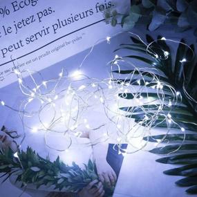 img 1 attached to 🔋 24-Pack Battery Operated String Lights - EHWINE 7ft Fairy Lights, Waterproof Firefly Lights for Bedroom, DIY Wedding Party Christmas Decor - White