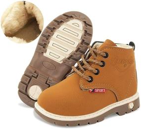 img 4 attached to FAK Toddler Waterproof Leather Anti Slip Boys' Shoes in Boots