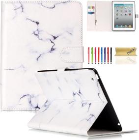 img 4 attached to 📱 White Marble iPad Case - Dteck(TM) Slim Flip PU Leather Wallet Case with Card Slots/Money Pouch, Kickstand & Magnetic Closure for Apple iPad 2 3 4, Full Body Protective Cover