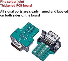 img 3 attached to ANMBEST 4PCS DB9 Breakout Connector Bundle: Male + Female Serial RS232 D-SUB Terminal Adapters with Case and Long Bolts