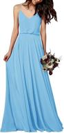 stunning long prom dress: everlove women's chiffon bridesmaid dress with spaghetti straps логотип