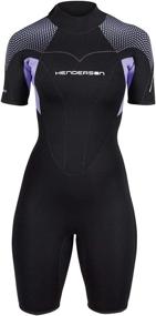 img 4 attached to 🩱 Henderson Thermoprene Pro Wetsuit for Women 3mm Shorty, Black - Back Zip