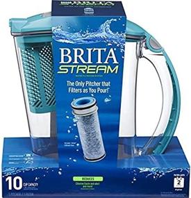 img 2 attached to 💧 Refreshing & Convenient: Brita Stream 10-cup Blue Water Pitcher for Crisp, Clean Water