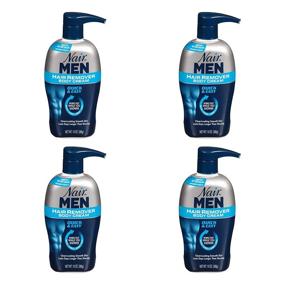 img 4 attached to Nair For Men Hair Removal Body Cream 13 oz (Pack of 4): Easy, Efficient & Affordable Hair Removal Solution