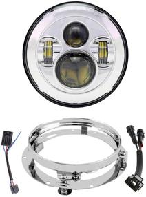 img 4 attached to 🏍️ Комплект головного фонаря для мотоцикла DOT - 7-дюймовые LED-фары с крепежной скобой для Touring Street Glide, Road King, Electra Glide, Ultra Classic, Fat Boy, Tri Cvo, Heritage Softail, Slim Deluxe, Ultra Limited - хромовое покрытие