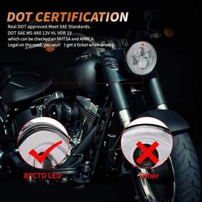 img 2 attached to 🏍️ Комплект головного фонаря для мотоцикла DOT - 7-дюймовые LED-фары с крепежной скобой для Touring Street Glide, Road King, Electra Glide, Ultra Classic, Fat Boy, Tri Cvo, Heritage Softail, Slim Deluxe, Ultra Limited - хромовое покрытие