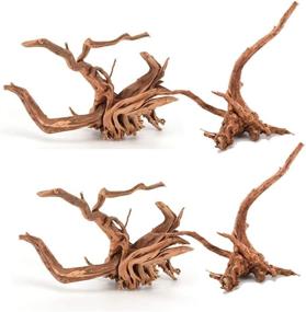 img 4 attached to Tfwadmx Natural Driftwood for Aquarium, Set of 4 Wood Aquarium Decorations: Fish Tank Logs and Reptile Tree Branches