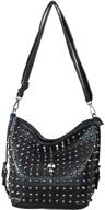 zzfab skull studded cross body shoulder bag black - trendsetting fashion for women logo