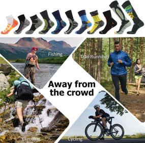 img 3 attached to 🧦 RANDY SUN Men's Outdoor Sports Crew Socks - Waterproof Digital Print for Hiking, Backpacking, and Workouts (1 Pair)