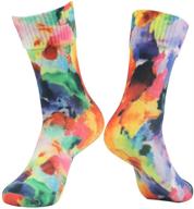 🧦 randy sun men's outdoor sports crew socks - waterproof digital print for hiking, backpacking, and workouts (1 pair) логотип