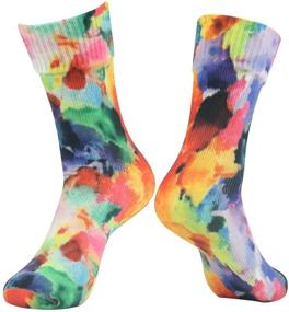 img 4 attached to 🧦 RANDY SUN Men's Outdoor Sports Crew Socks - Waterproof Digital Print for Hiking, Backpacking, and Workouts (1 Pair)