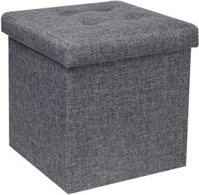 img 4 attached to FSOBEIIALEO Storage Ottoman Folding Footrest