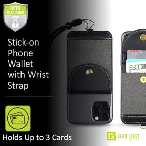 img 2 attached to 📱 Convenient Cell Phone Wallet: Stick-On Credit Card Holder with Wrist Strap, RFID Protection - Compatible with iPhone, Galaxy & Most Smartphones!